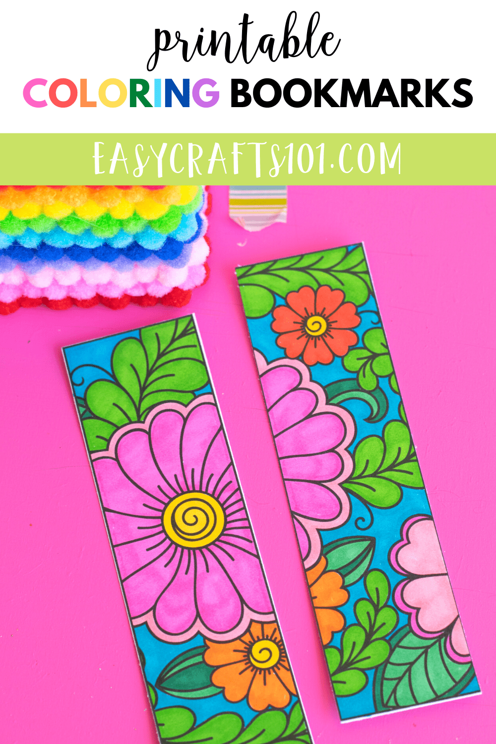 Coloring Bookmark Printable {Floral} - Easy Crafts 101
