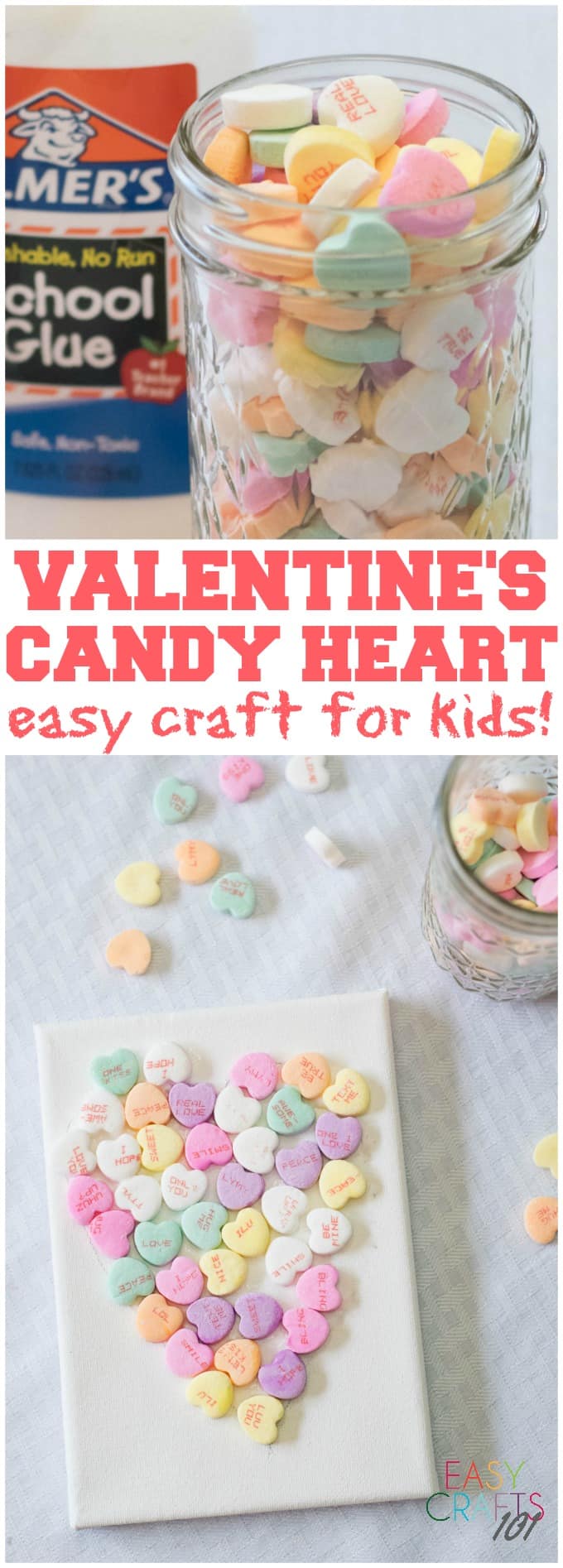 Valentine's Candy Heart Easy Craft for Kids